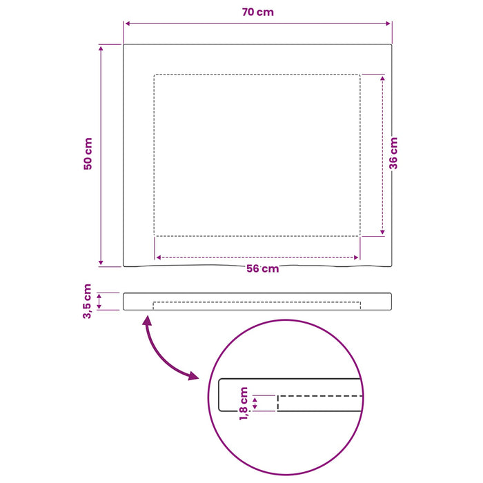 Blat de masă dreptunghiular 90 x 50 x 3,5 cm Dreptunghiular Alb WALTI