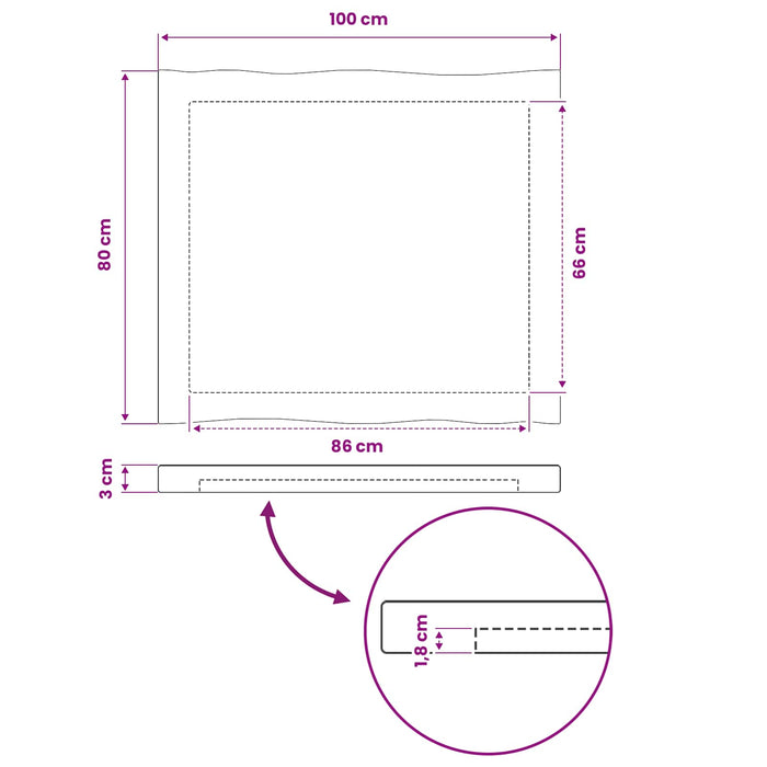 Blat de masă dreptunghiular 90 x 50 x 3,5 cm Dreptunghiular Alb WALTI
