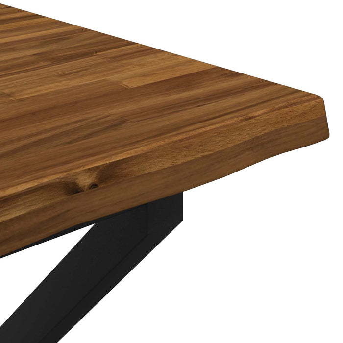 60 x 55 x 75 cm Lemn Solid de Acacia Natural și Negru WALTI