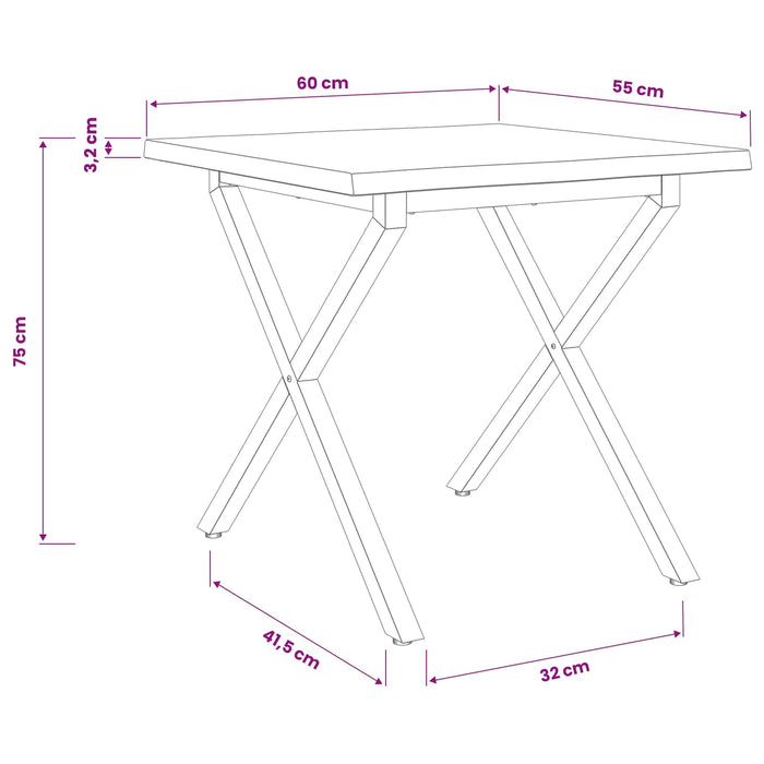 Masa de dining cu margine vie 60 x 55 x 75 cm - WALTI WALTI