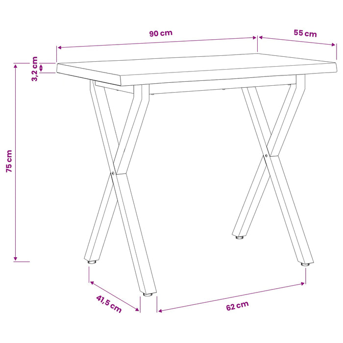 Masa de dining cu margine vie 90 x 55 x 75 cm - WALTI WALTI
