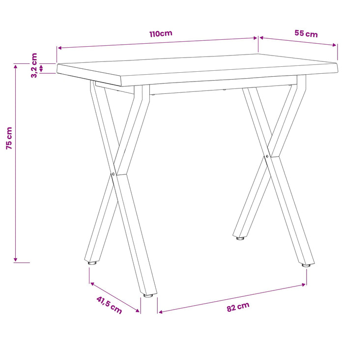 Masa de dining cu margine vie 110 x 55 x 75 cm - WALTI WALTI