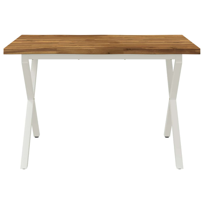 110 x 55 x 75 cm Lemn Solid de Acacia Natural și Alb WALTI