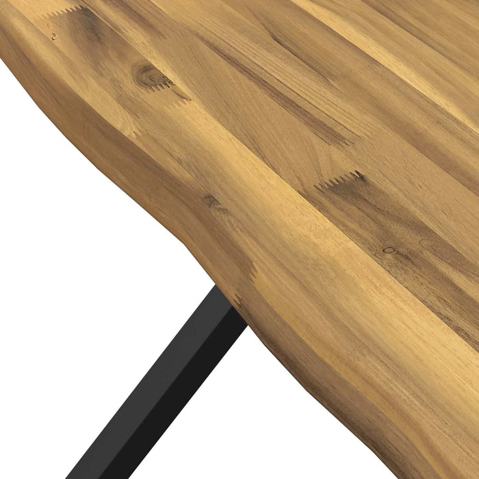 70 x 70 x 75 cm Lemn Solid de Acacia Alb și negru Pătrat - WALTI WALTI