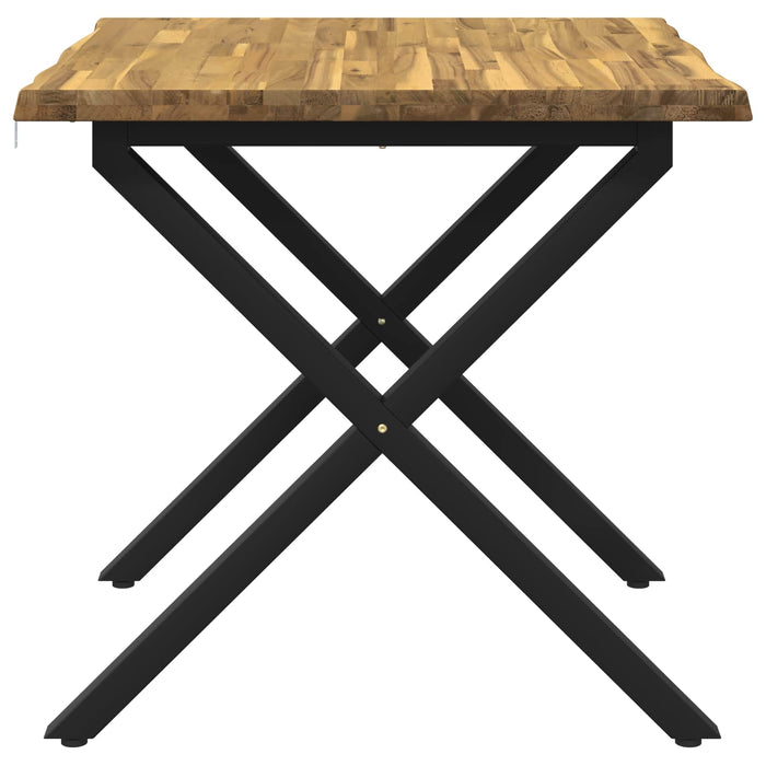 70 x 70 x 75 cm Lemn Solid de Acacia Alb și negru Pătrat - WALTI WALTI