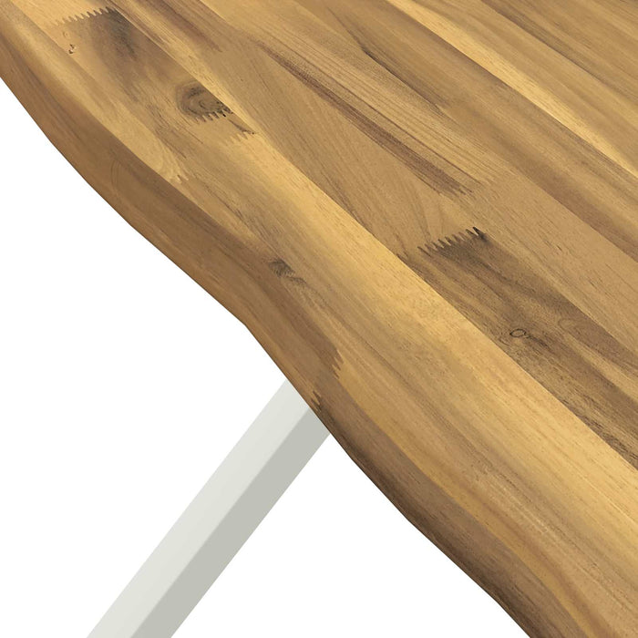 70 x 70 x 75 cm Lemn Solid de Acacia Alb Pătrat - WALTI WALTI