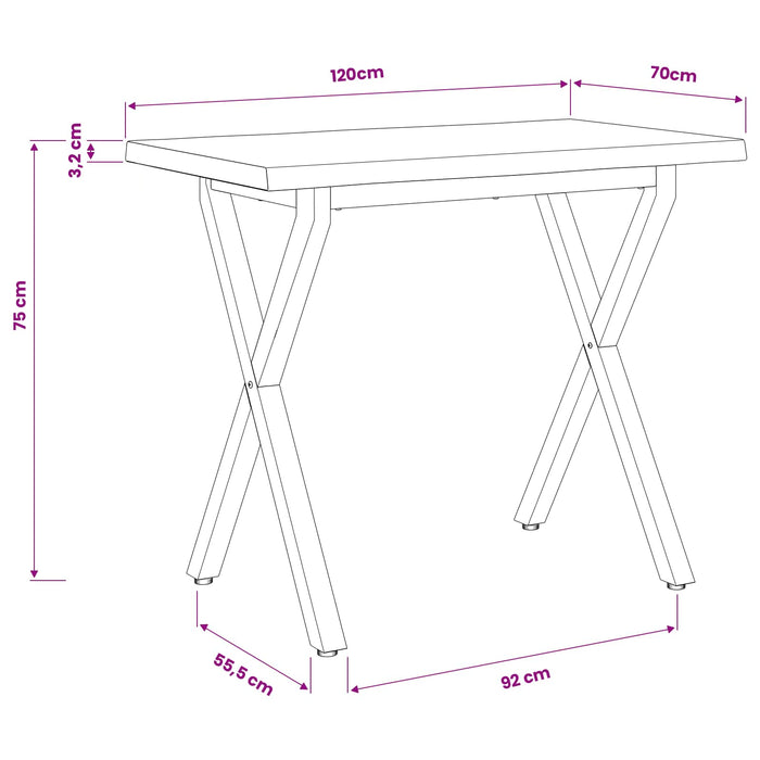 Masa de dining cu margine vie 120 x 70 x 75 cm - WALTI WALTI