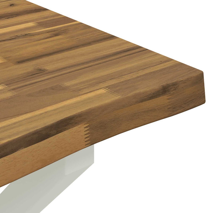 120 x 80 x 75 cm Lemn Solid de Acacia Alb Dreptunghiular WALTI