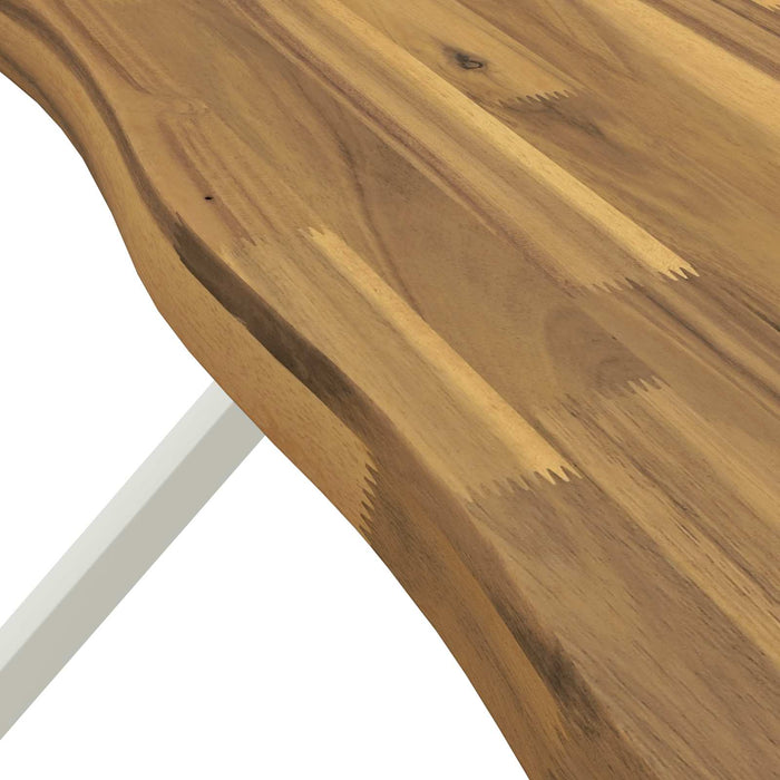 120 x 80 x 75 cm Lemn Solid de Acacia Alb Dreptunghiular WALTI