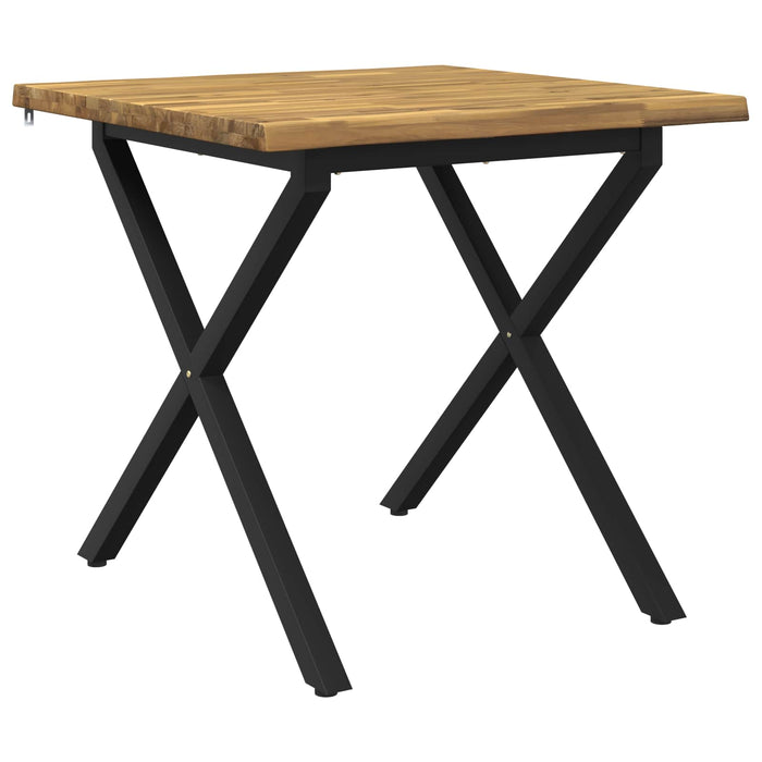 90 x 90 x 75 cm Lemn Solid de Acacia Alb și negru Pătrat WALTI