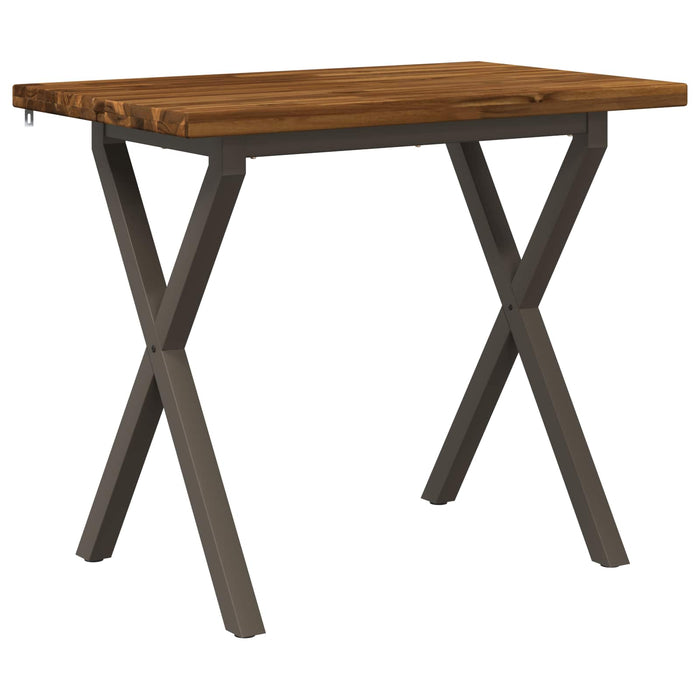 90 x 55 x 75 cm Lemn Solid de Acacia Natural și Cafea WALTI