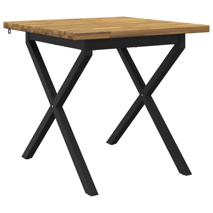 70 x 70 x 75 cm Lemn Solid de Acacia Alb și negru Pătrat - WALTI WALTI