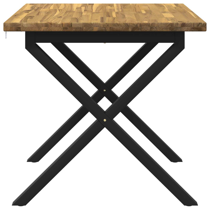 70 x 70 x 75 cm Lemn Solid de Acacia Alb și negru Pătrat - WALTI WALTI