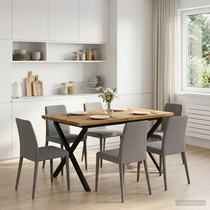 Masă de dining pătrată 120 x 90 x 75 cm Lemn Solid de Acacia - WALTI WALTI
