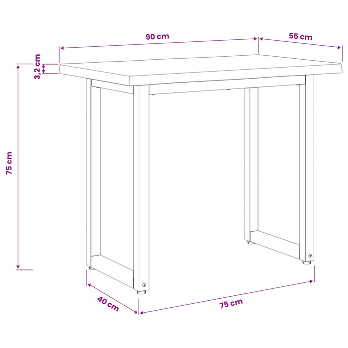 Masa de dining cu margine vie 90 x 55 x 75 cm - WALTI WALTI