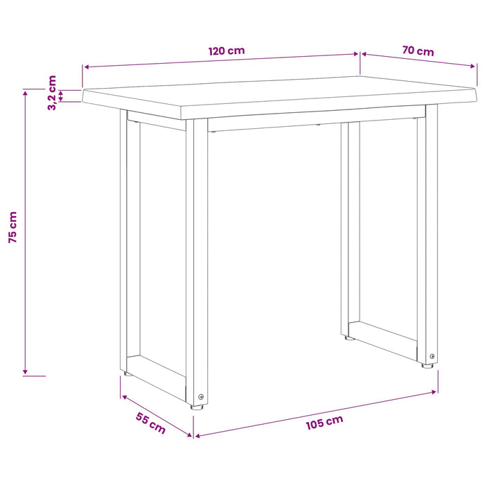 Masa de dining cu margine vie 120 x 70 x 75 cm - WALTI WALTI