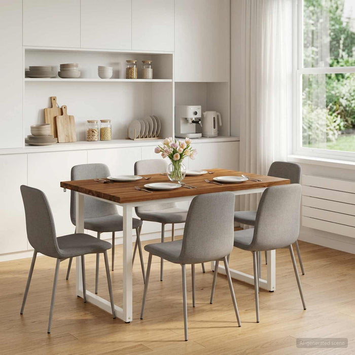 Masă de dining pătrată 120 x 70 x 75 cm Lemn Solid de Acacia WALTI