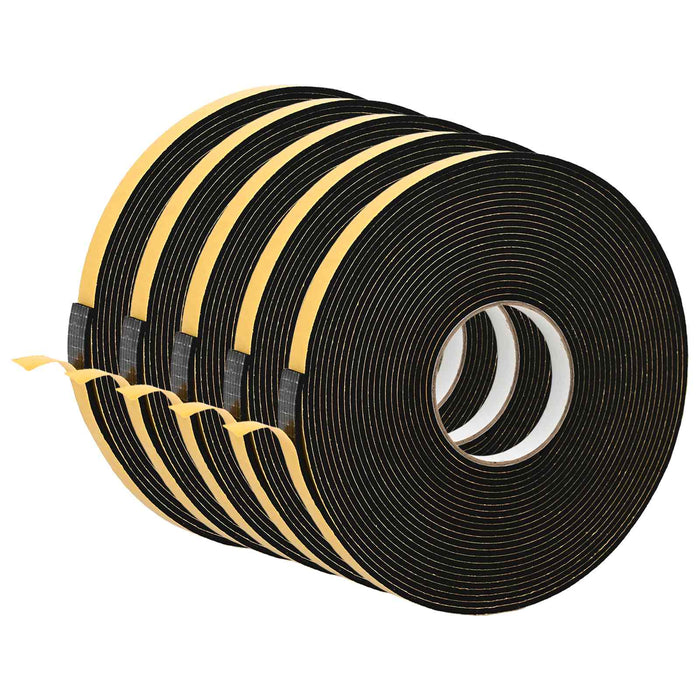 Bandă din spumă autoadezivă 5 pcs Negru 15mm x 10m Spumă CR WALTI