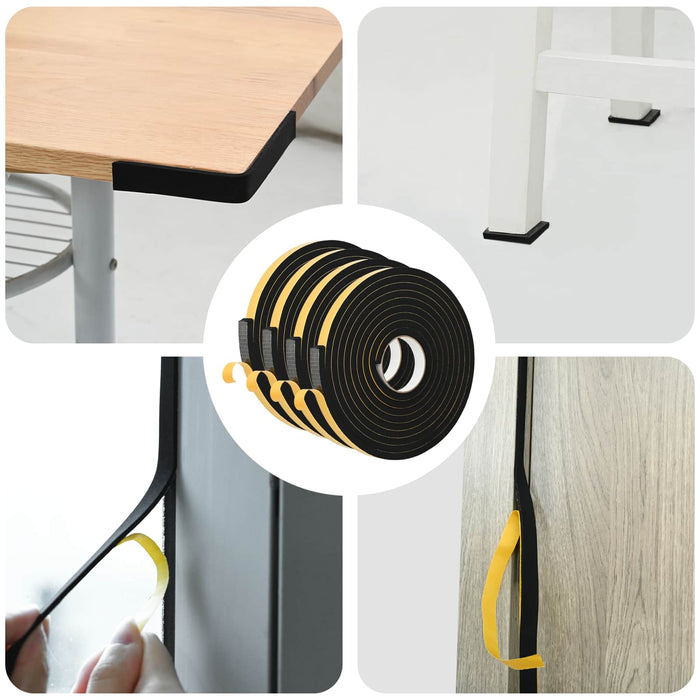 Bandă din spumă autoadezivă 4 pcs Negru 15mm x 5m Spumă CR WALTI
