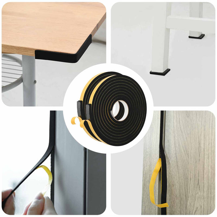 Bandă din spumă autoadezivă 2 pcs Negru 20mm x 5m Spumă CR WALTI