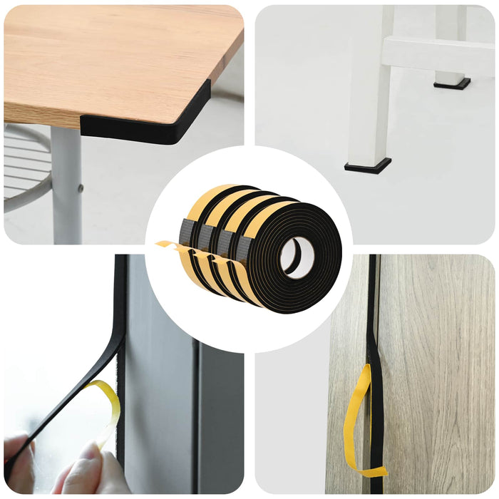 Bandă din spumă autoadezivă 4 pcs Negru 30mm x 5m Spumă CR WALTI