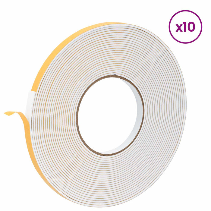 Bandă din spumă autoadezivă 10 pcs Alb 10mm x 10m Spumă CR WALTI