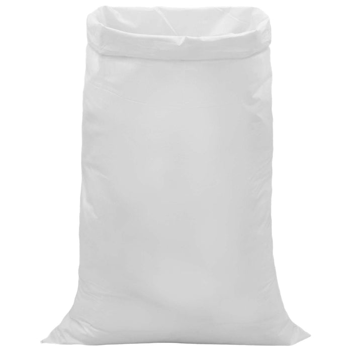Saci împletiți 10 pcs Alb 80 x 125 cm PP WALTI