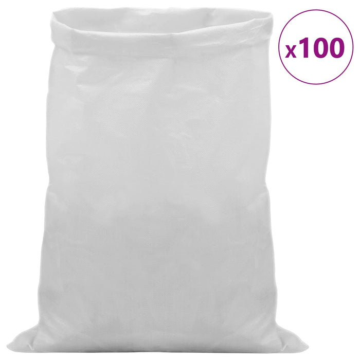 Saci împletiți 100 pcs Alb 50 x 80 cm PP WALTI