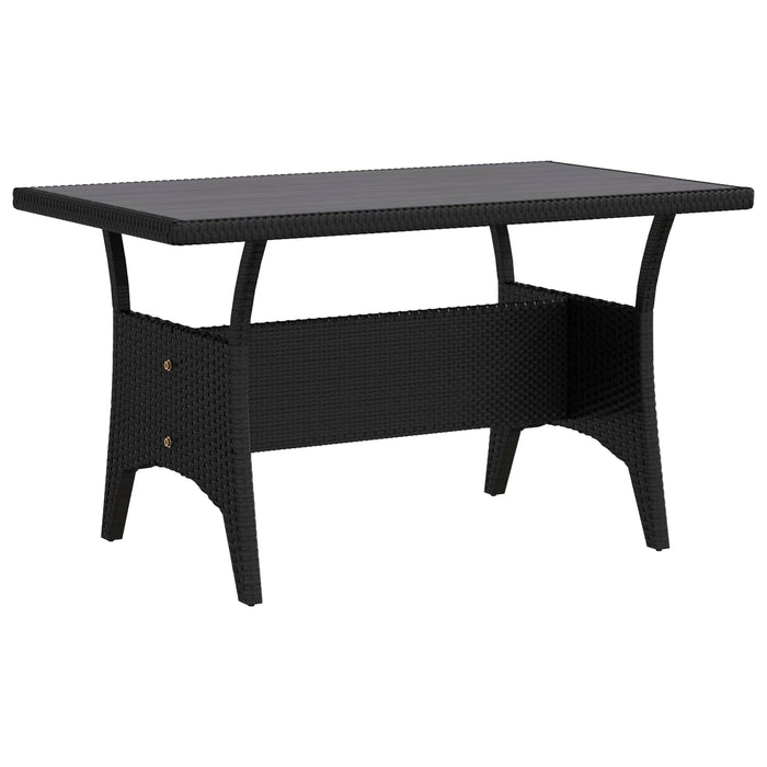 Set dining pentru exterior 5 pcs Negru și Alb crem poliratan WALTI