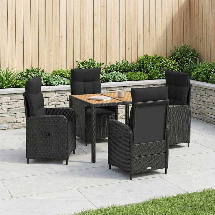 Set dining pentru exterior 5 buc. Negru WALTI