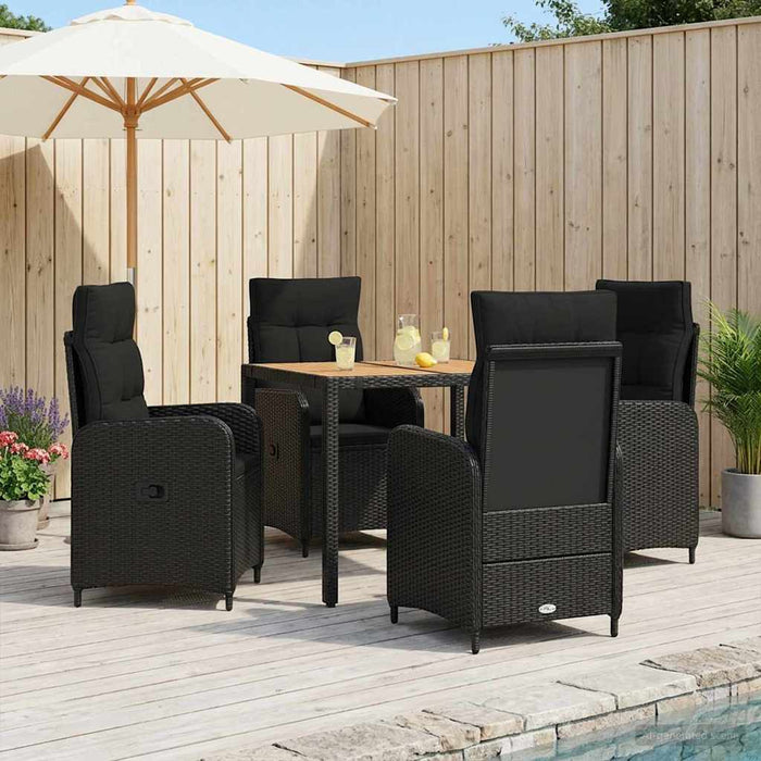 Set dining pentru exterior 5 buc. Negru WALTI