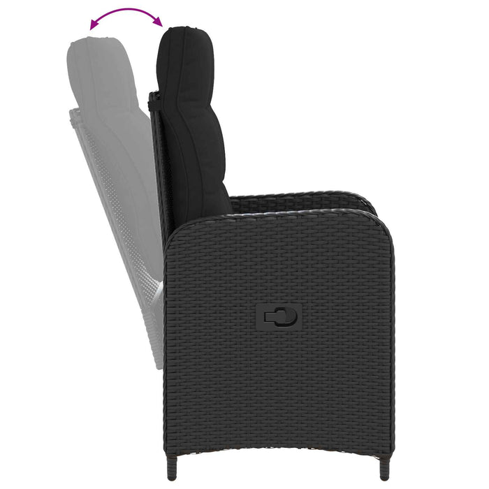 Set dining pentru exterior 5 buc. Negru WALTI