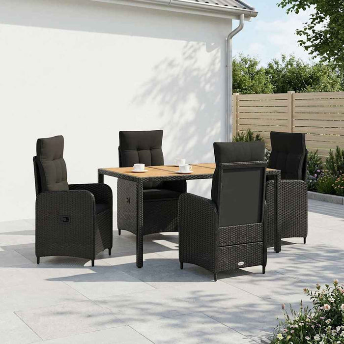 Set dining pentru exterior 5 buc. Negru WALTI