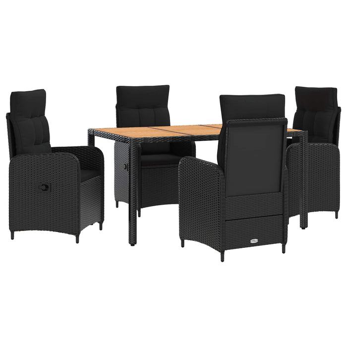 Set dining pentru exterior 5 buc. Negru WALTI