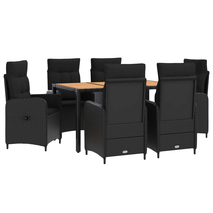 Set dining pentru exterior 7 buc. Negru WALTI