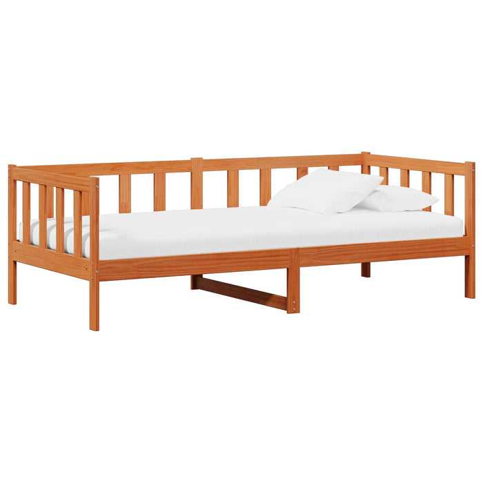 Pat de zi cu saltea Culoare ceară maro și alb 90 x 200 cm WALTI