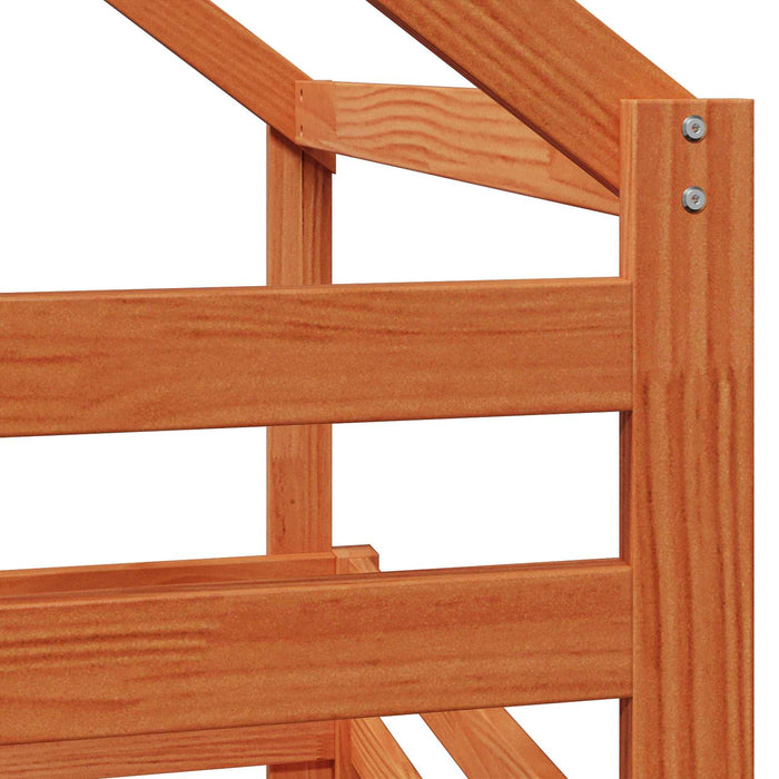 Cadru de pat tip loft Maro Ceară 90 x 190 cm Lemn masiv de pin WALTI