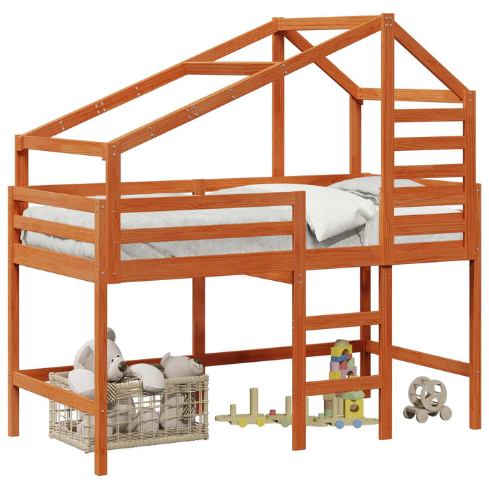 Cadru de pat tip loft Maro Ceară 90 x 190 cm Lemn masiv de pin WALTI