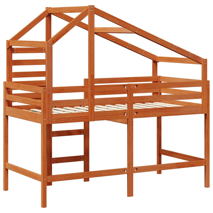Cadru de pat tip loft Maro Ceară 90 x 190 cm Lemn masiv de pin WALTI