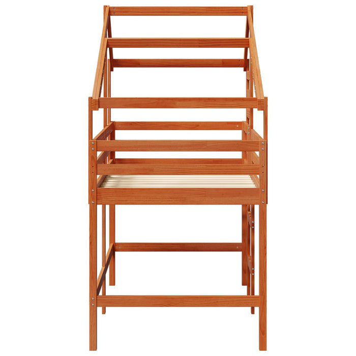Cadru de pat tip loft Maro Ceară 90 x 190 cm Lemn masiv de pin WALTI