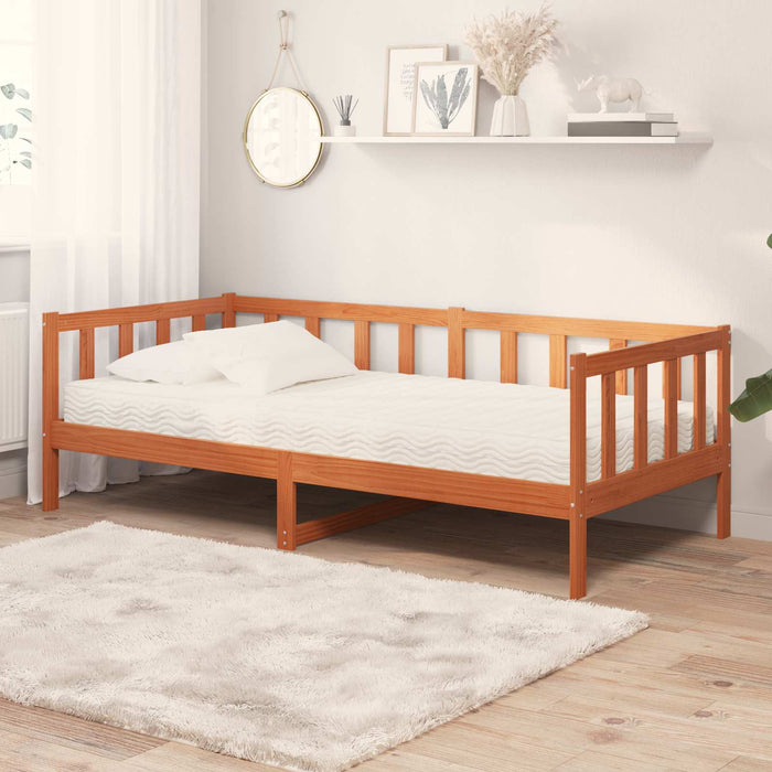 Pat de zi cu saltea Culoare Ceară Maro și Alb 90 x 200 cm - WALTI WALTI