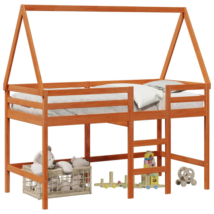 Cadru de pat tip loft Maro Ceară 90 x 190 cm Lemn masiv de pin WALTI