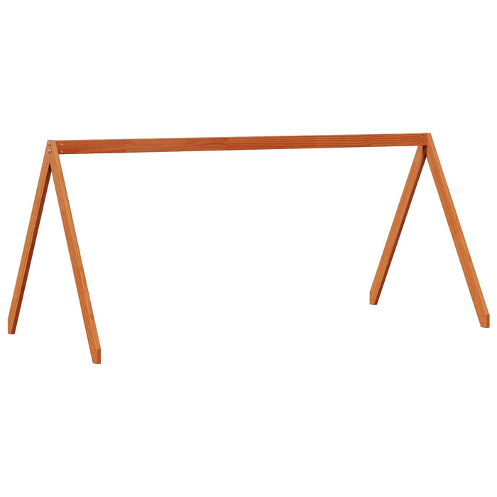 Cadru de pat tip loft Maro Ceară 90 x 190 cm Lemn masiv de pin WALTI