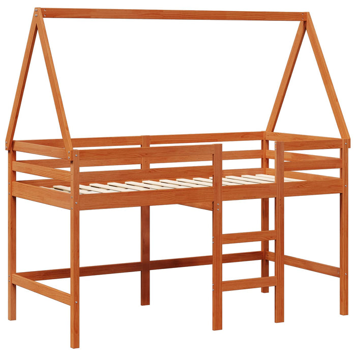 Cadru de pat tip loft Maro Ceară 90 x 190 cm Lemn masiv de pin WALTI