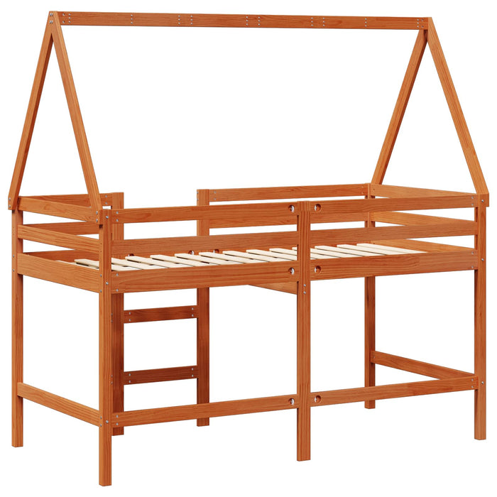 Cadru de pat tip loft Maro Ceară 90 x 190 cm Lemn masiv de pin WALTI