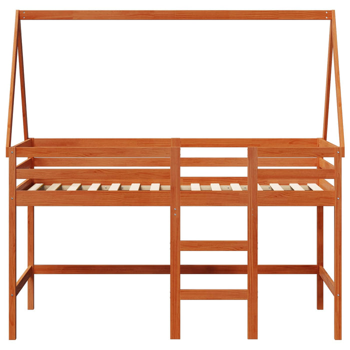 Cadru de pat tip loft Maro Ceară 90 x 190 cm Lemn masiv de pin WALTI