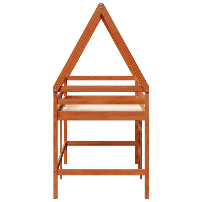 Cadru de pat tip loft Maro Ceară 90 x 190 cm Lemn masiv de pin WALTI