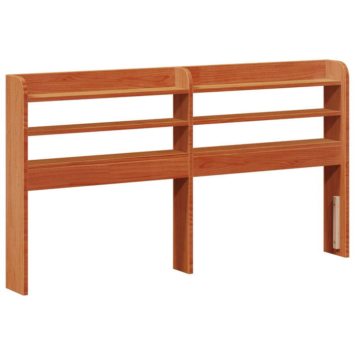 Cadru de pat cu headboard 2 pcs Maroniu cerat Lemn de pin masiv WALTI