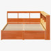 Pat bibliotecă cu headboard 2 pcs Maroniu cerat 200 x 150 cm - WALTI WALTI