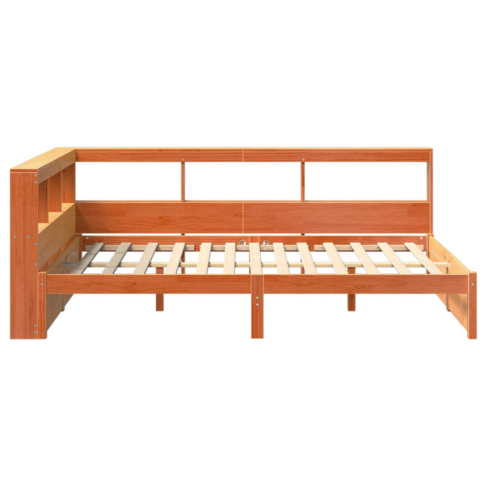 Pat bibliotecă cu headboard 2 pcs Maroniu cerat 200 x 150 cm - WALTI WALTI